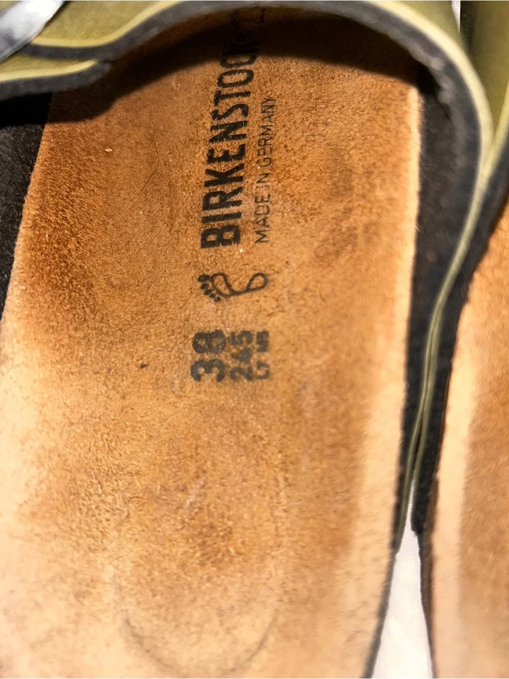 Birkenstock Olive Green Arizona Double Strap Sandals size 38=7/7.5